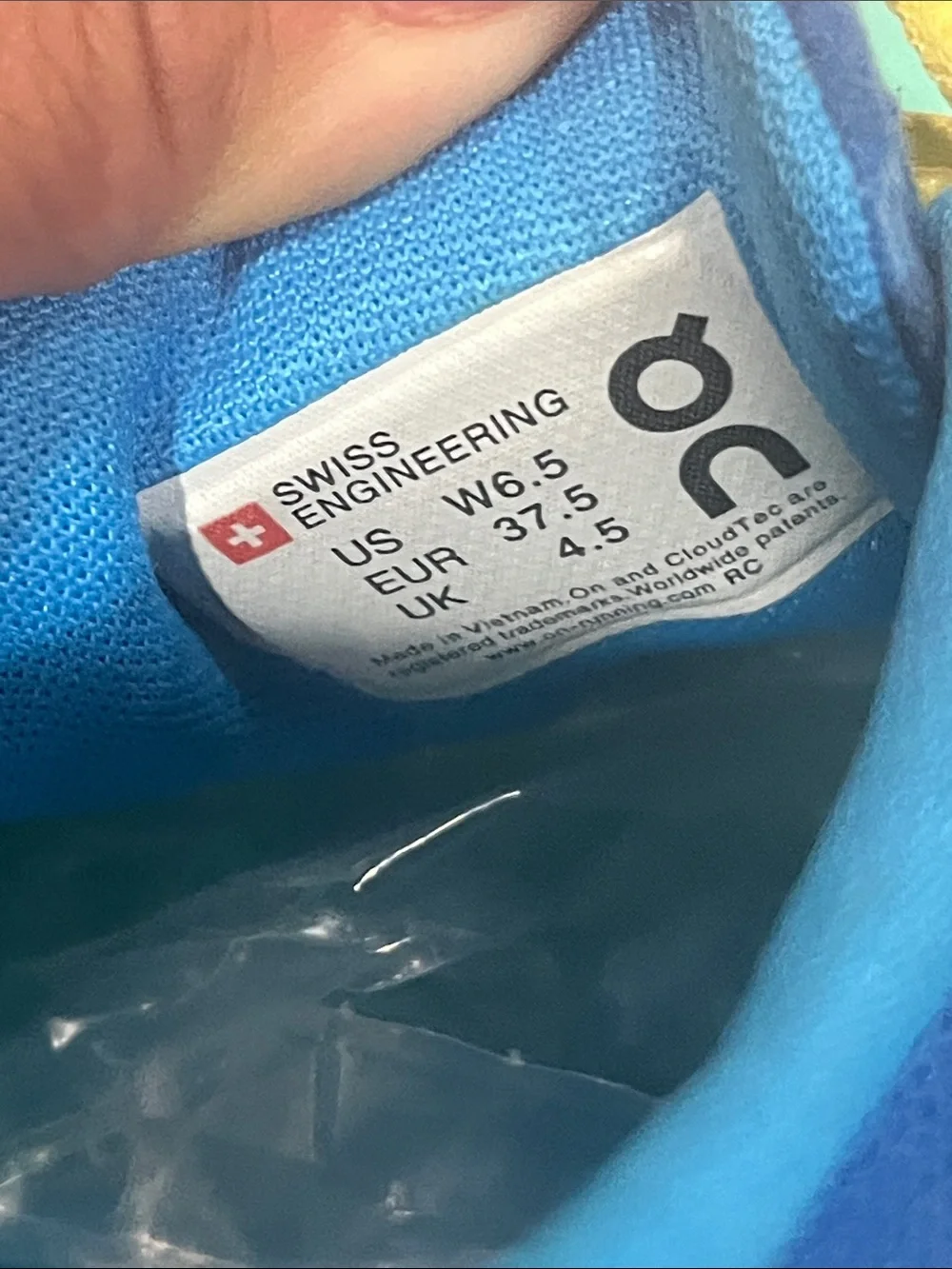 On Running Kids Sneakers in Teal, Blue & Yellow